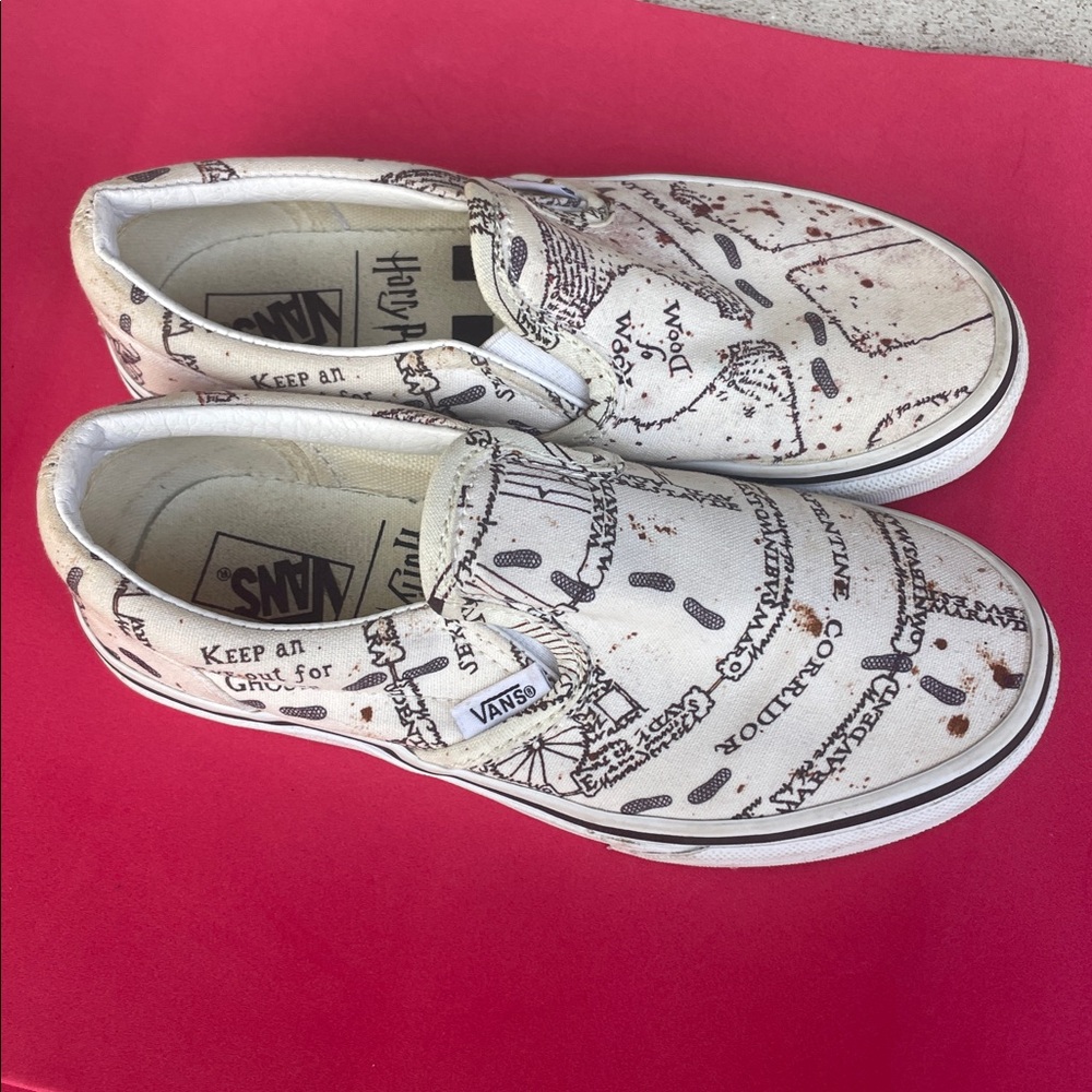 Harry Potter Marauders Map Slip On Vans Limited Edition, Kids Size 1
